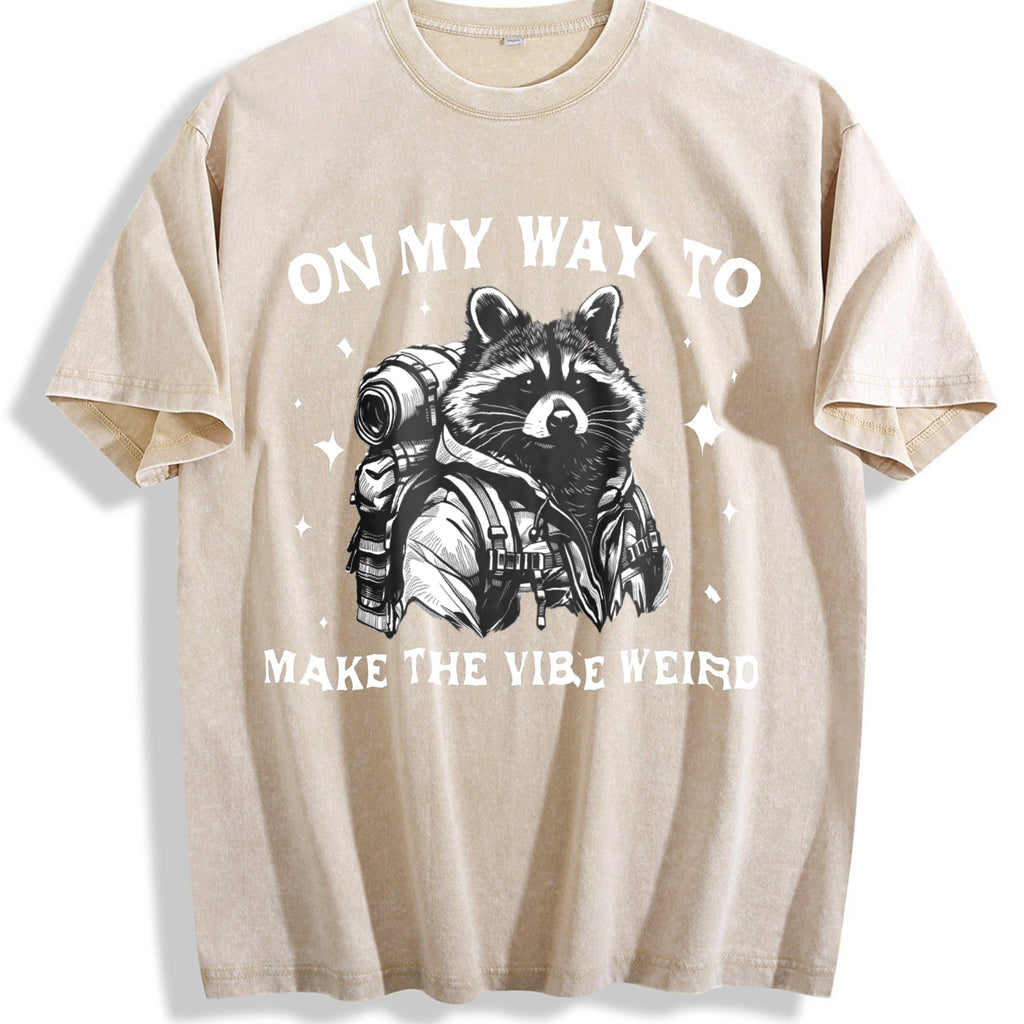 On My Way to Make the Vibe Weird Raccoon Vintage Washed product image 1
