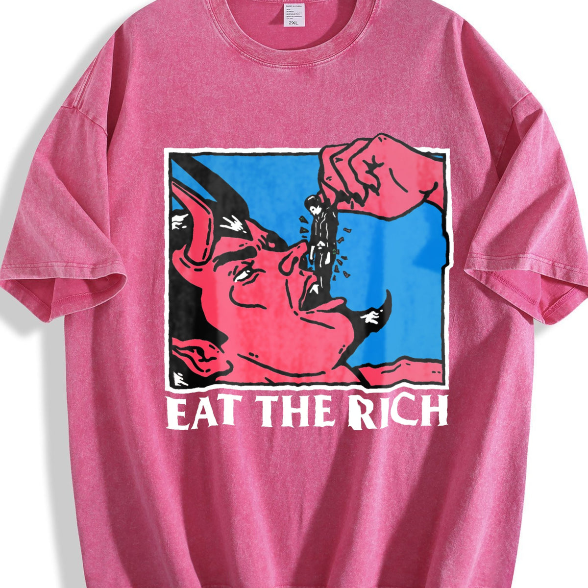 Eat The Rich Devil Vintage Washed T-Shirt product image 7