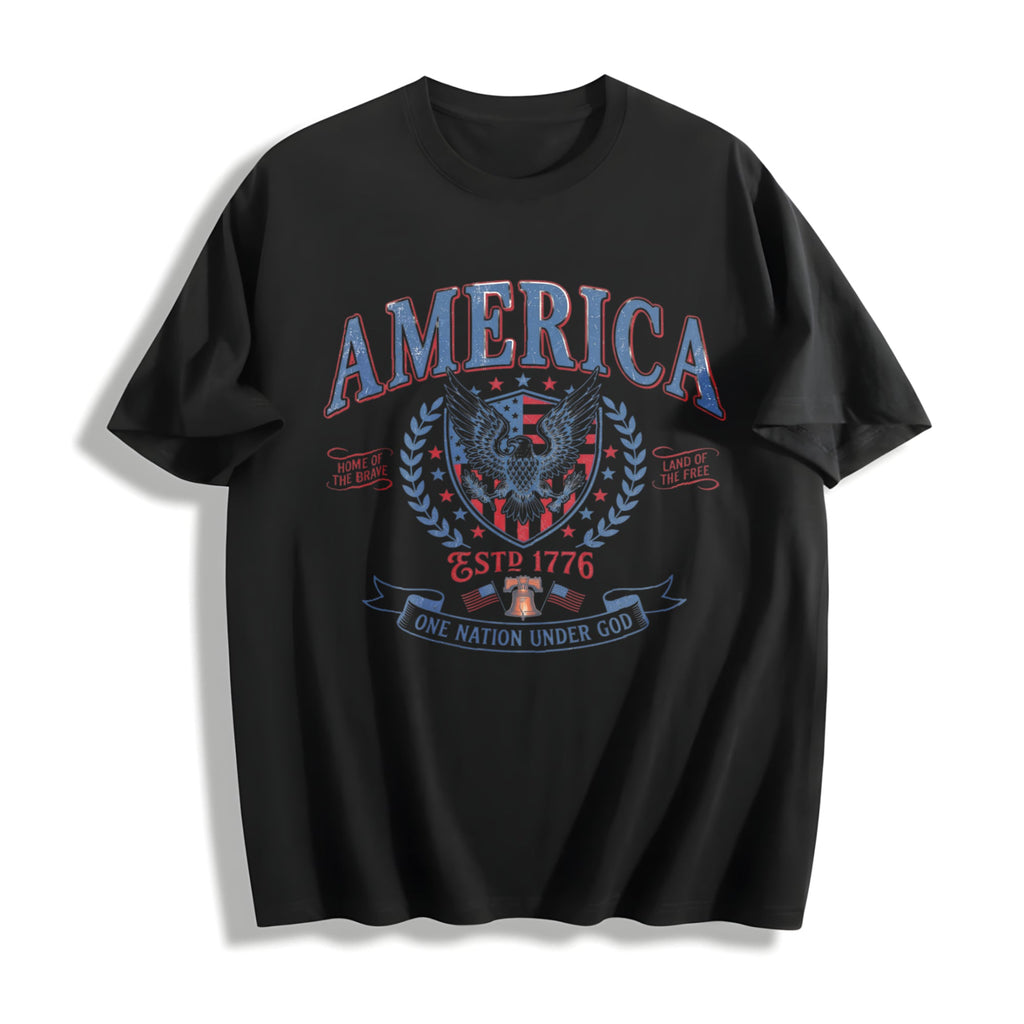America Patriotic Eagle Cotton T-Shirt product image 1