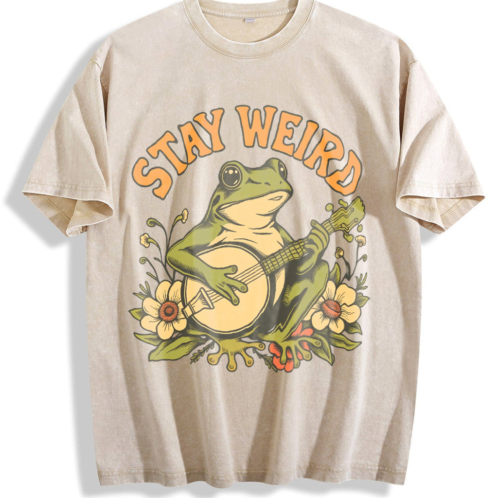 Stay Weird Frog Vintage Washed T-Shirt product image 1