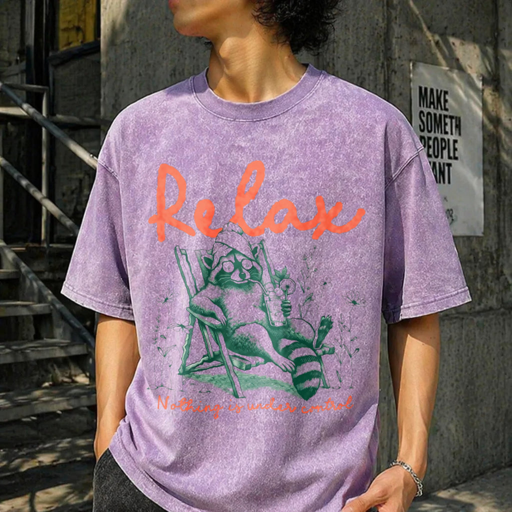 Chill Raccoon Vintage Washed T-Shirt product image 6