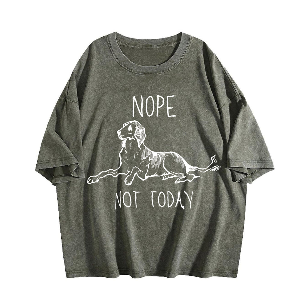 Nope Not Today Funny Dog Lover Vintage Washed T-Shirt product image 4