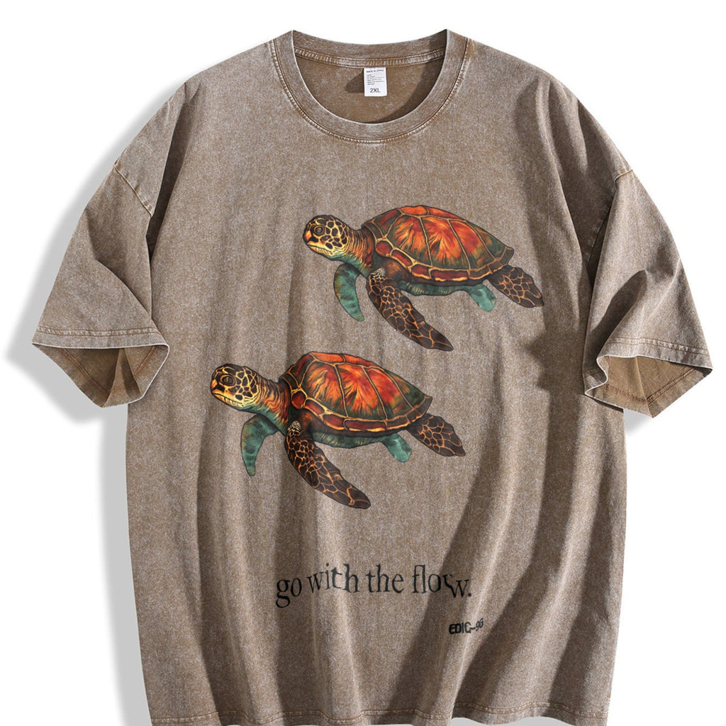 Go With The Flow Turtle Vintage Washed T-Shirt product image 3