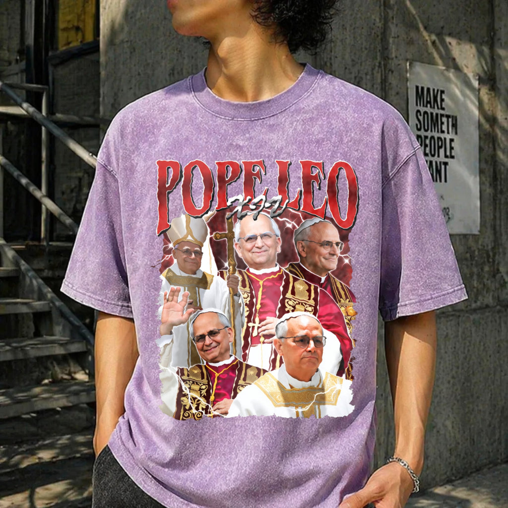 Pope Leo Xiv First American Vintage Washed T-Shirt product image 6