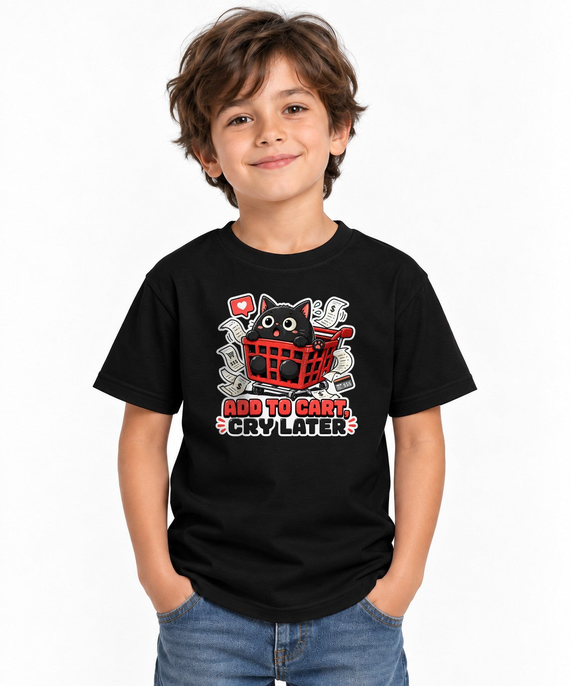 Add To Cart Cry Later - Funny Black Cat Shopping Spree product image 2