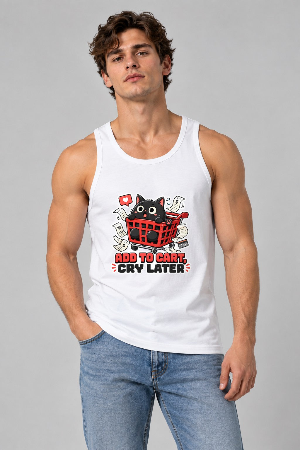 Add To Cart Cry Later - Funny Black Cat Shopping Spree product image 1