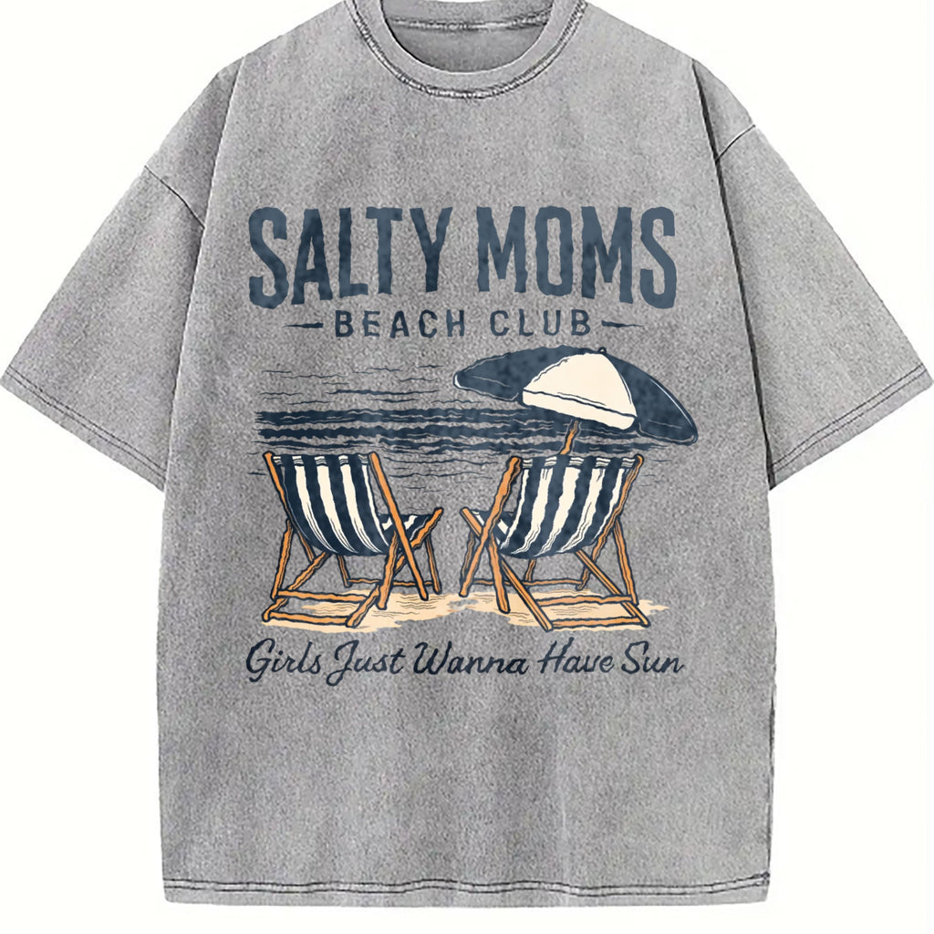 Salty Moms Beach Club Vintage Washed T-Shirt product image 5