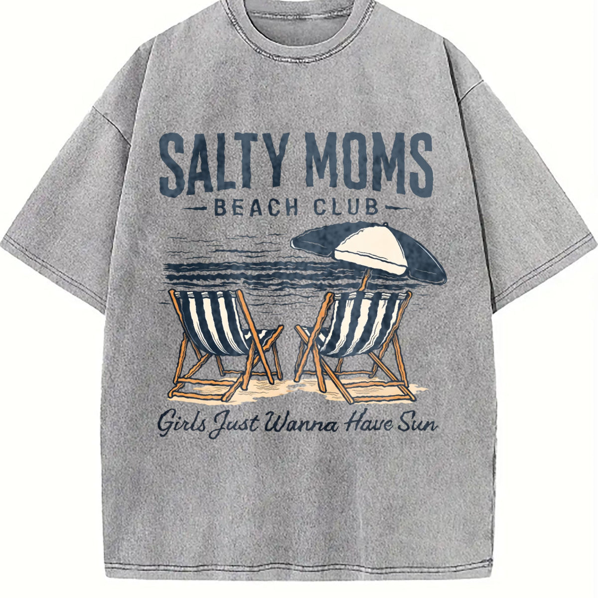 Salty Moms Beach Club Vintage Washed T-Shirt product image 5