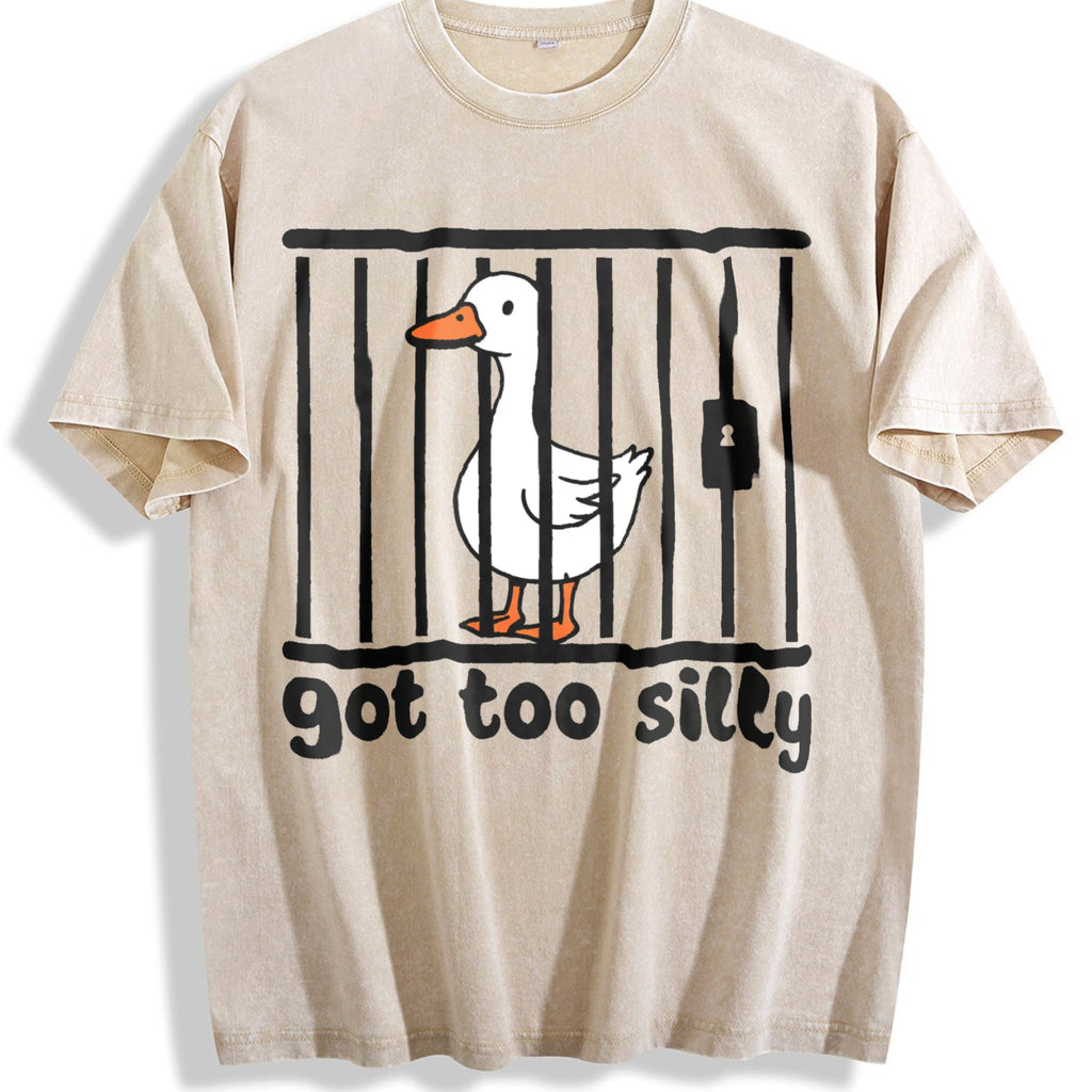 Silly Goose Funny 90s Vintage Washed T-Shirt product image 1