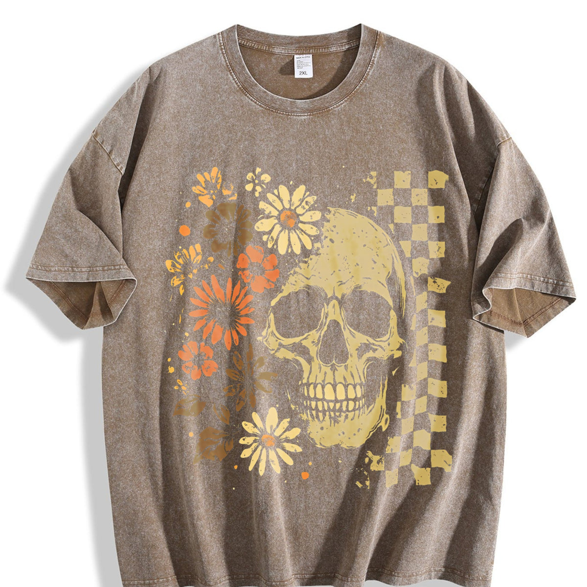Boho Skull Vintage Washed T-Shirt product image 3