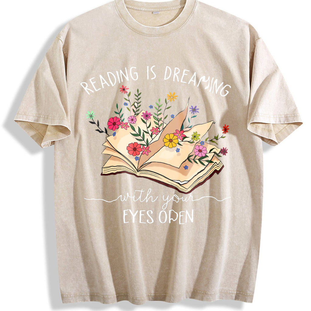 Pure With Reading Is A Dream Quote & Floral Book Vintage product image 1