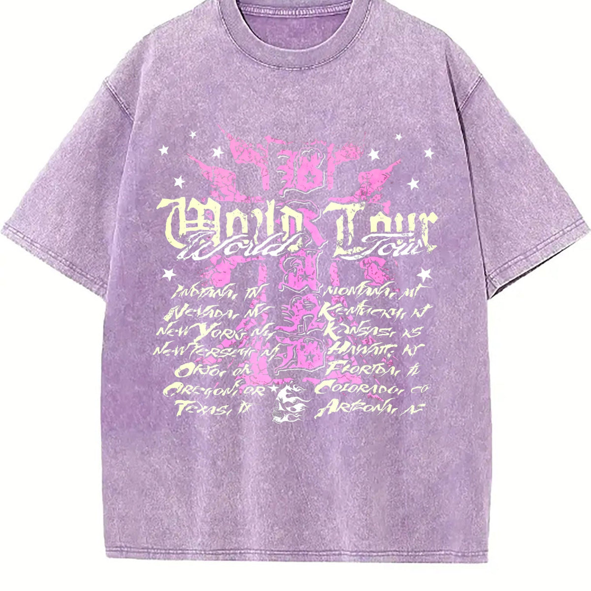 Easelby World Tour Black Grunge Vintage Washed T-Shirt product image 6