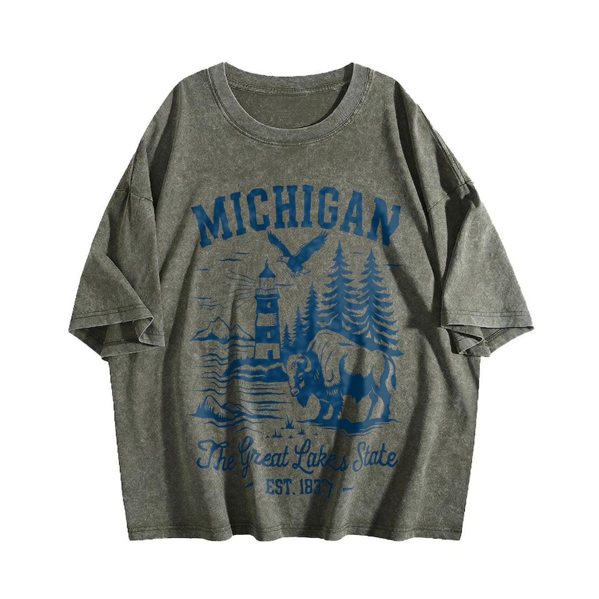 Michigan The Great Lakes State Vintage Washed T-Shirt product image 4