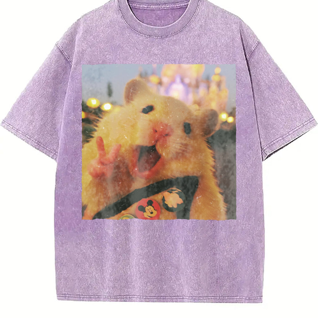 Funny Hamster Vintage Washed T-Shirt product image 6
