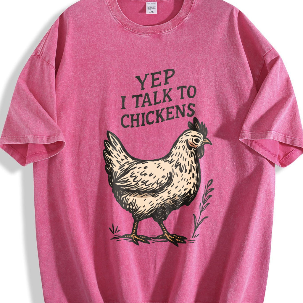 Yep I Talk To Chickens Vintage Washed T-Shirt product image 7