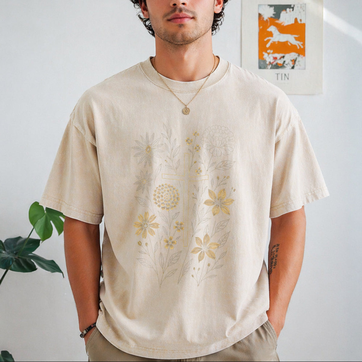 Christian Cross Vintage Washed T-Shirt product image 8