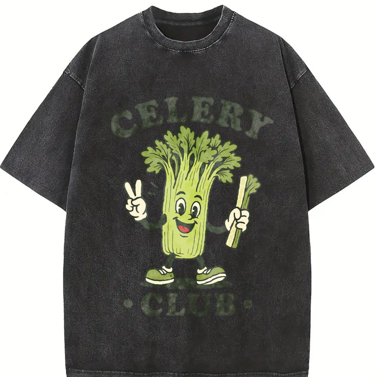 Celery Club Funny Veggie Lover Cartoon Vintage Washed product image 2