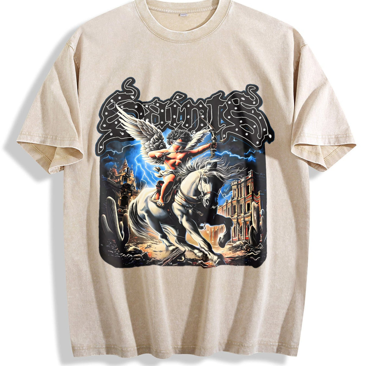 Saints Angel On Horse Vintage Washed T-Shirt product image 1