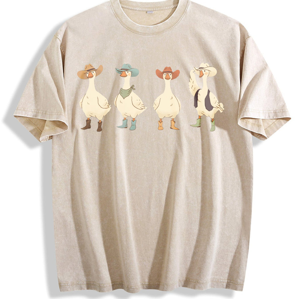 Western Cowboy Goose Lineup Vintage Washed T-Shirt product image 1