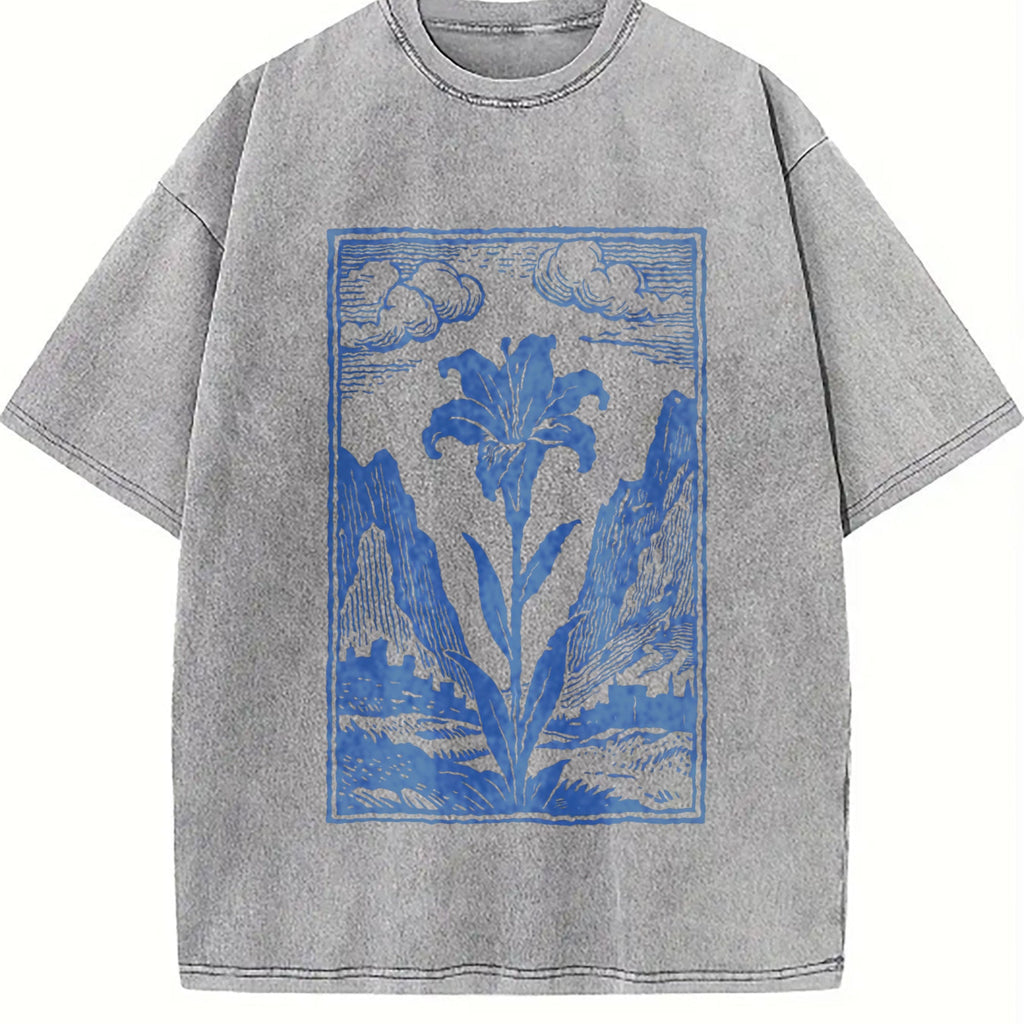 Lily Flower Vintage Washed T-Shirt product image 5