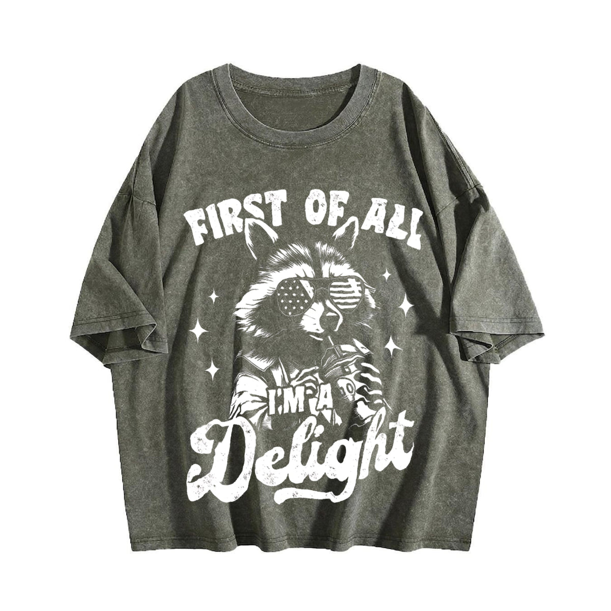 First Of All I'm A Delight Raccoon 4th Of July 90s Vintage product image 4
