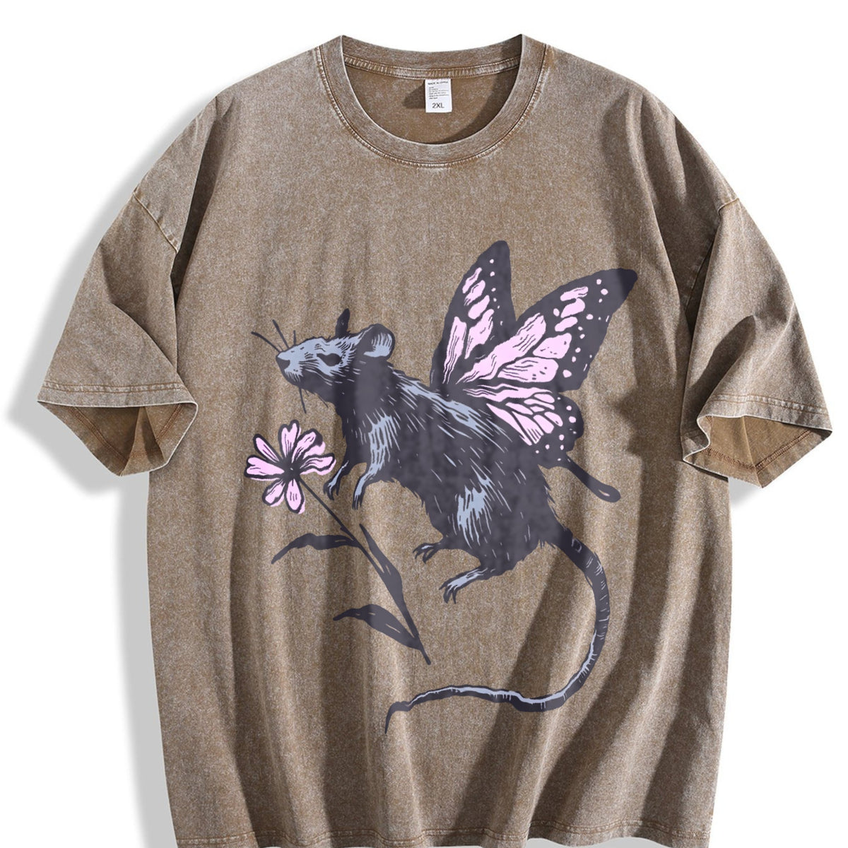 Rat Butterfly Wings Vintage Washed T-Shirt product image 3
