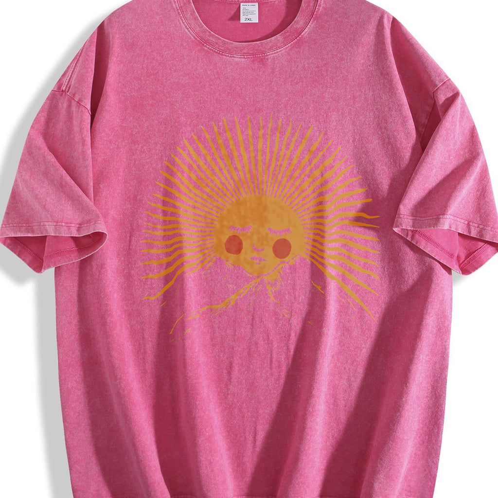 Golden Sun Mountain Face Vintage Washed T-Shirt product image 7
