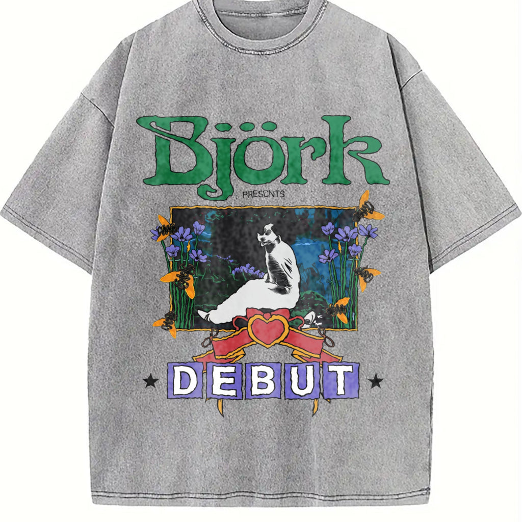 Y2K Bjork Debut Vintage Washed T-Shirt product image 5
