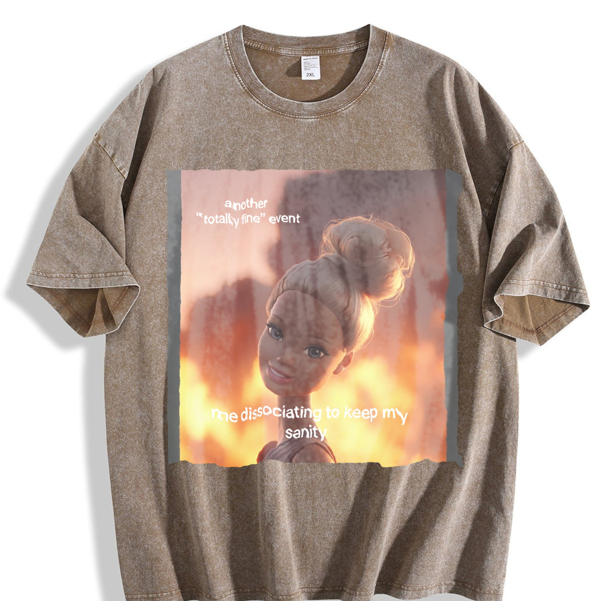 Dissociating to Keep My Sanity Doll Meme Vintage Washed product image 3