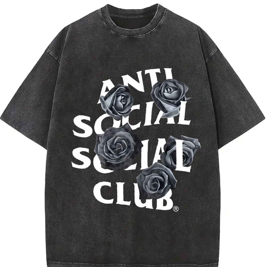 Anti Social Club Black Rose Vintage Washed T-Shirt product image 2