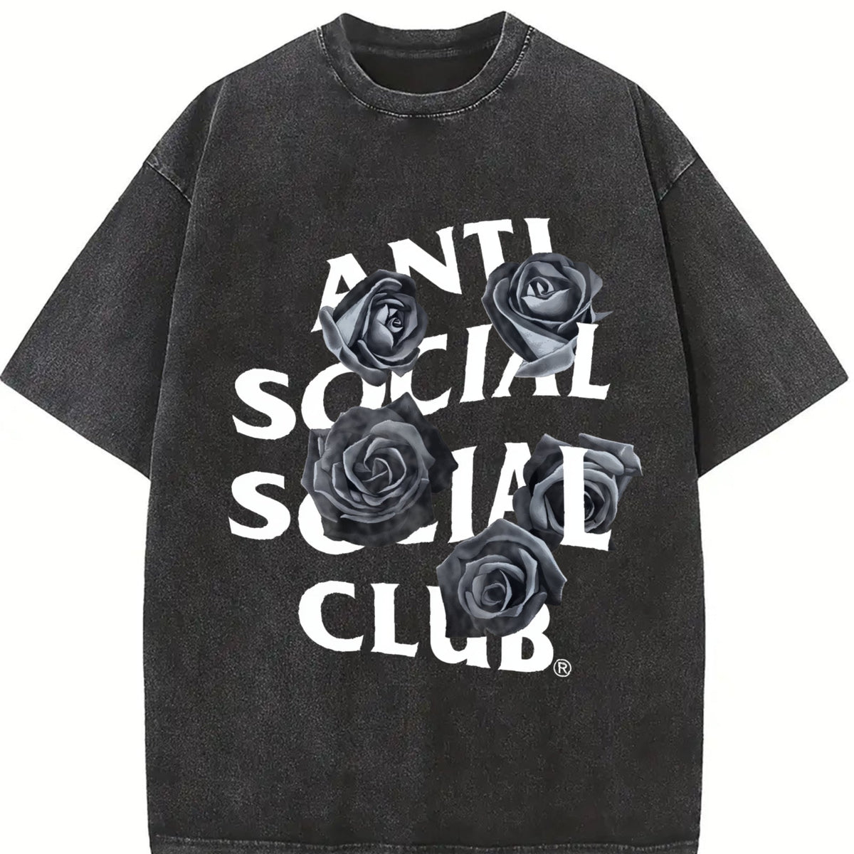 Anti Social Club Black Rose Vintage Washed T-Shirt product image 2