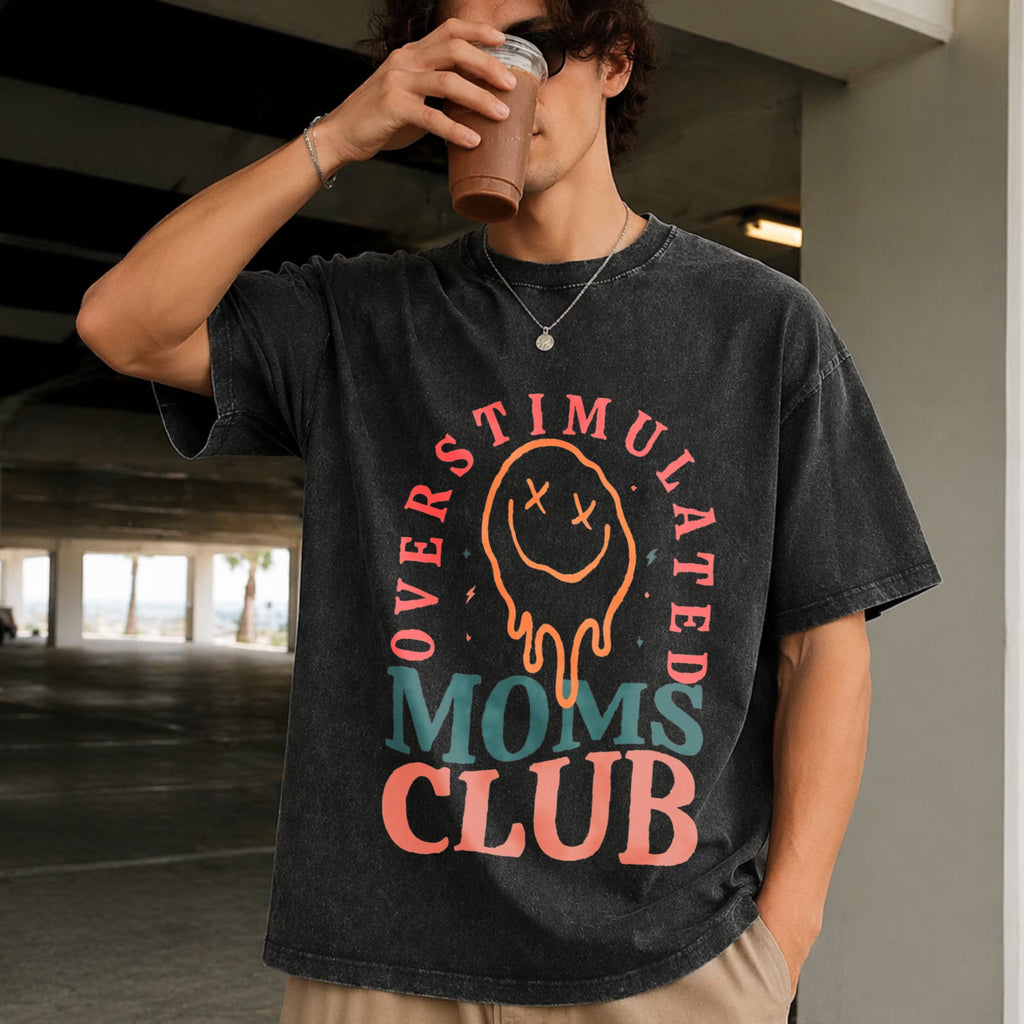 Overstimulated Moms Club Vintage Washed T-Shirt product image 9