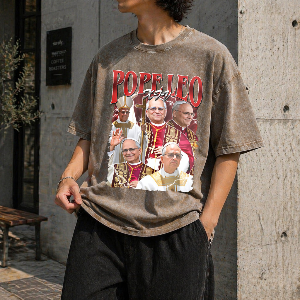 Pope Leo Xiv First American Vintage Washed T-Shirt product image 3