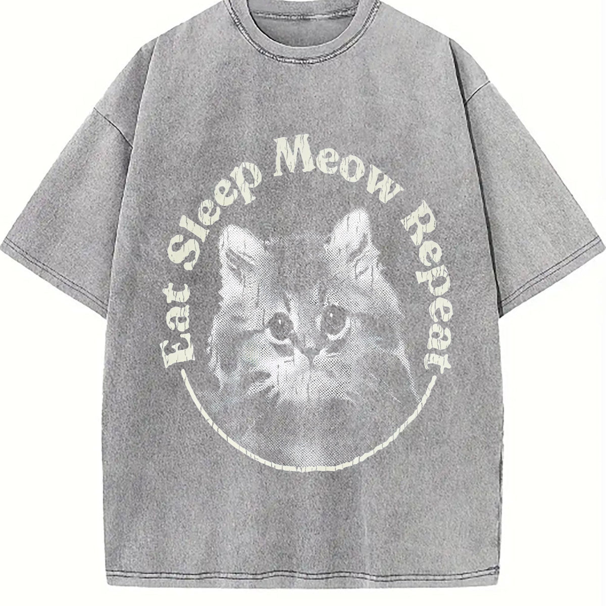 Eat Sleep Meow Repeat Funny Cute Kitten Lovers Vintage product image 5