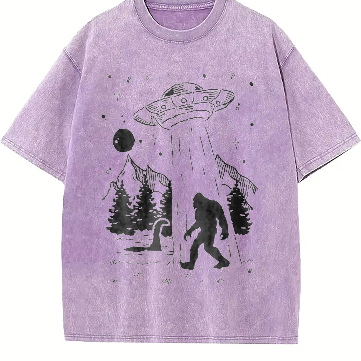 Bigfoot Alien Loch Ness Vintage Washed T-Shirt product image 6