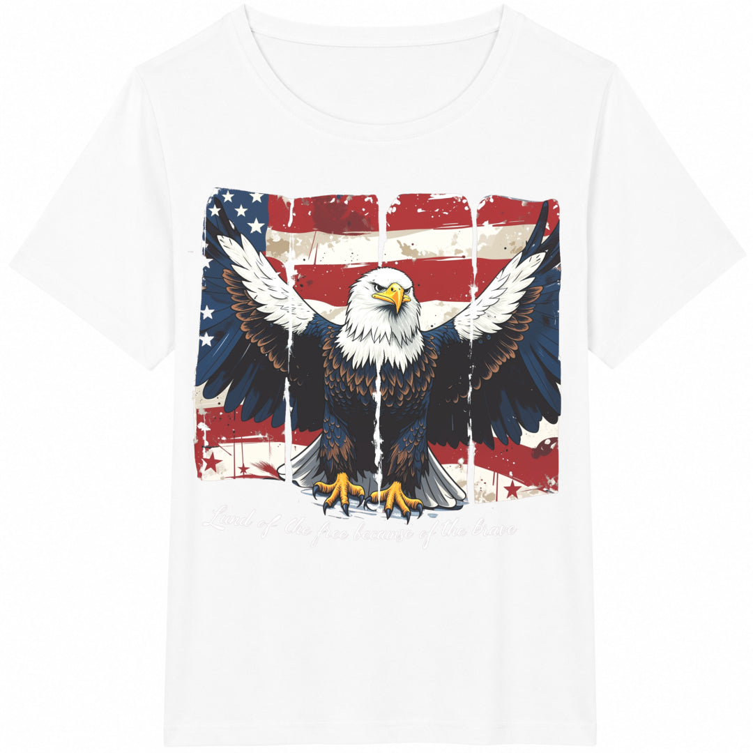 America Land Of The Free Because Of Brave Cotton T-Shirt product image 2