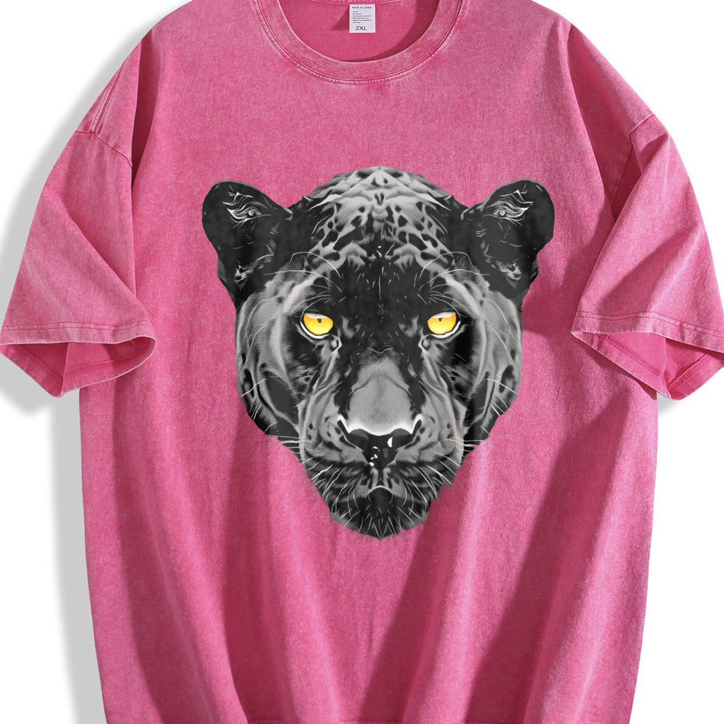 Black Panther Halftone Yellow Eyes Vintage Washed T-Shirt product image 7