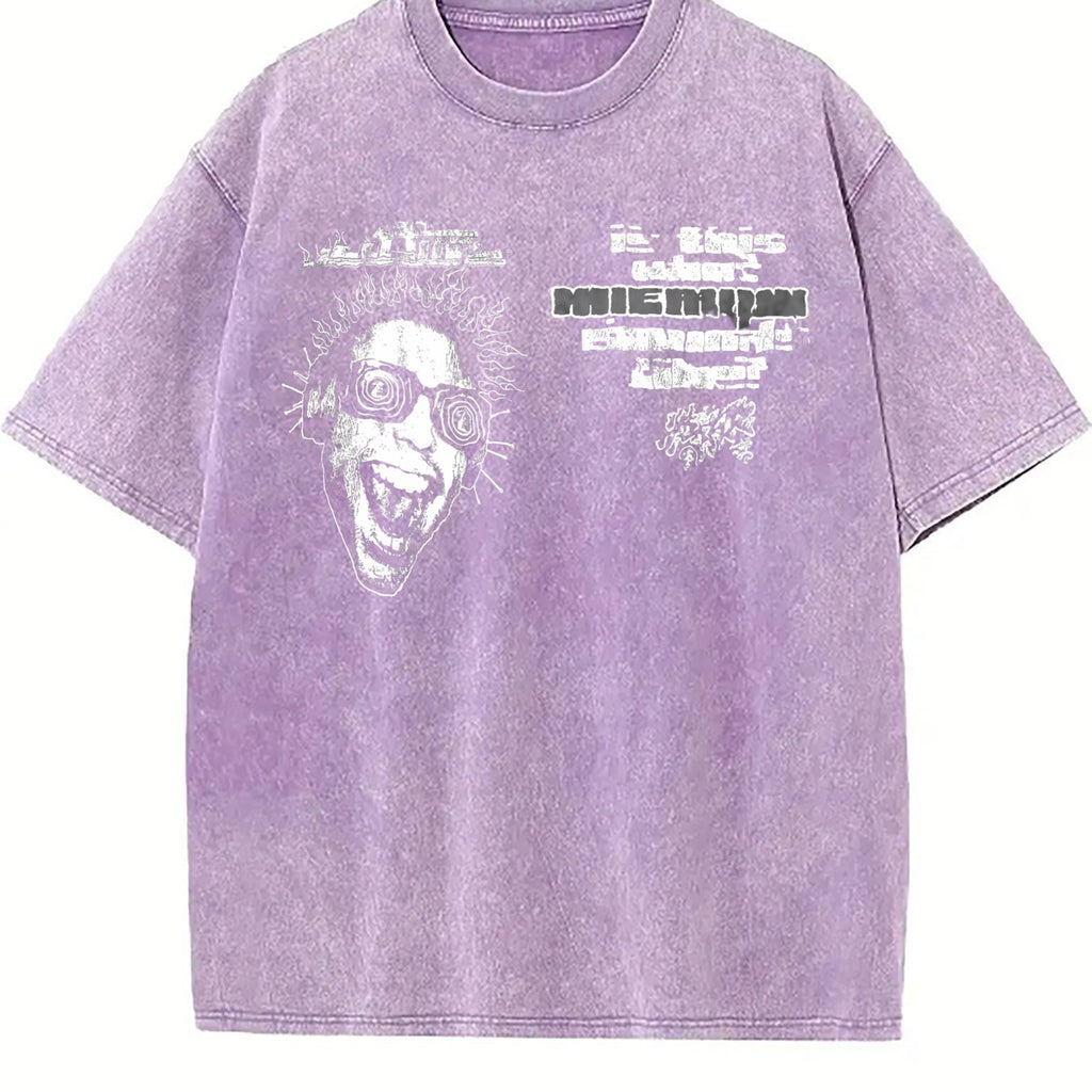 Spiral Glasses Portrait Vintage Washed T-Shirt product image 6
