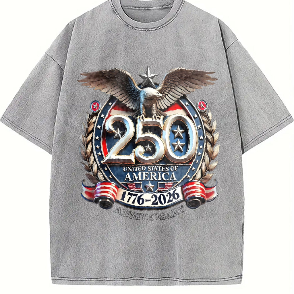 USA 250th Anniversary 1776-2026 Eagle Badge Vintage Washed product image 5