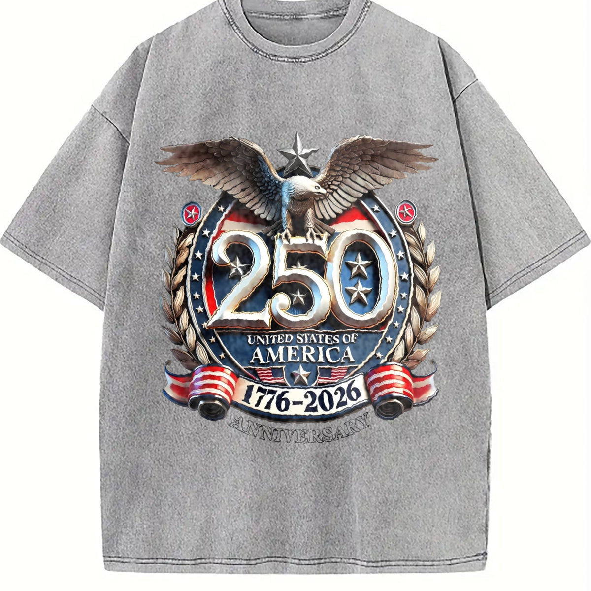 USA 250th Anniversary 1776-2026 Eagle Badge Vintage Washed product image 5