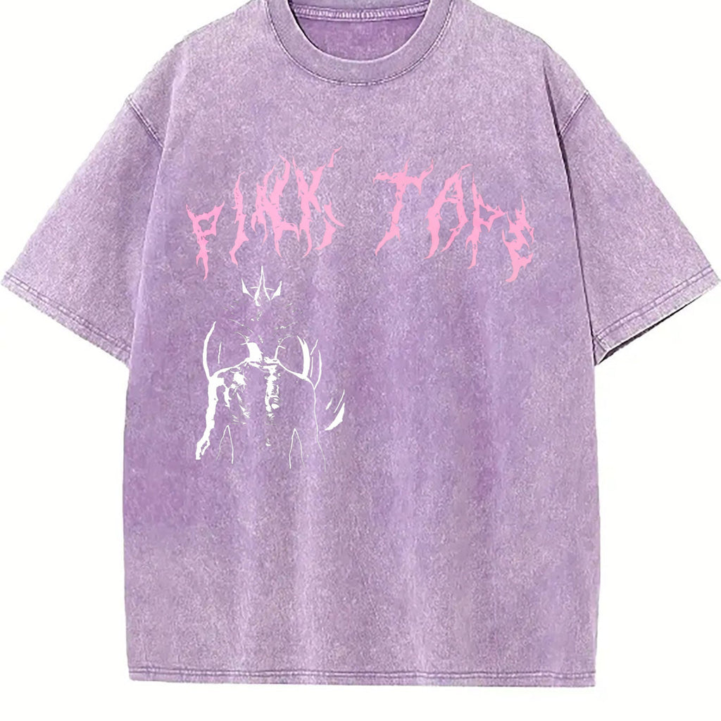 Pink Tape Gothic Letter & Demon Drawstring Shorts Vintage product image 6