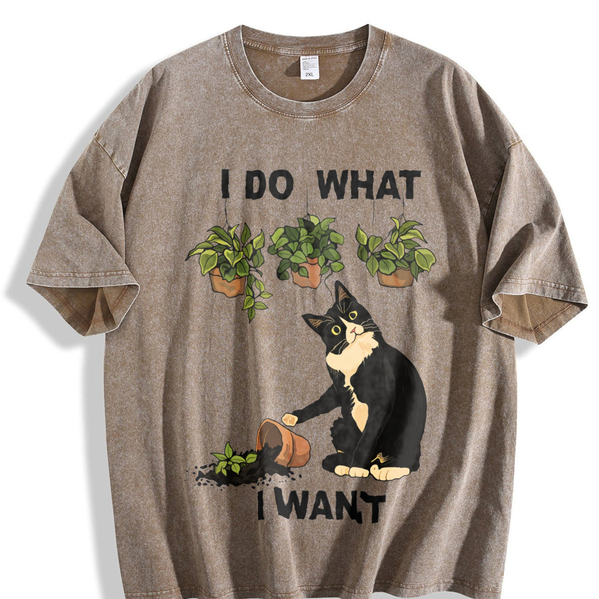 I Do What I Want Cat Vintage Washed T-Shirt product image 3