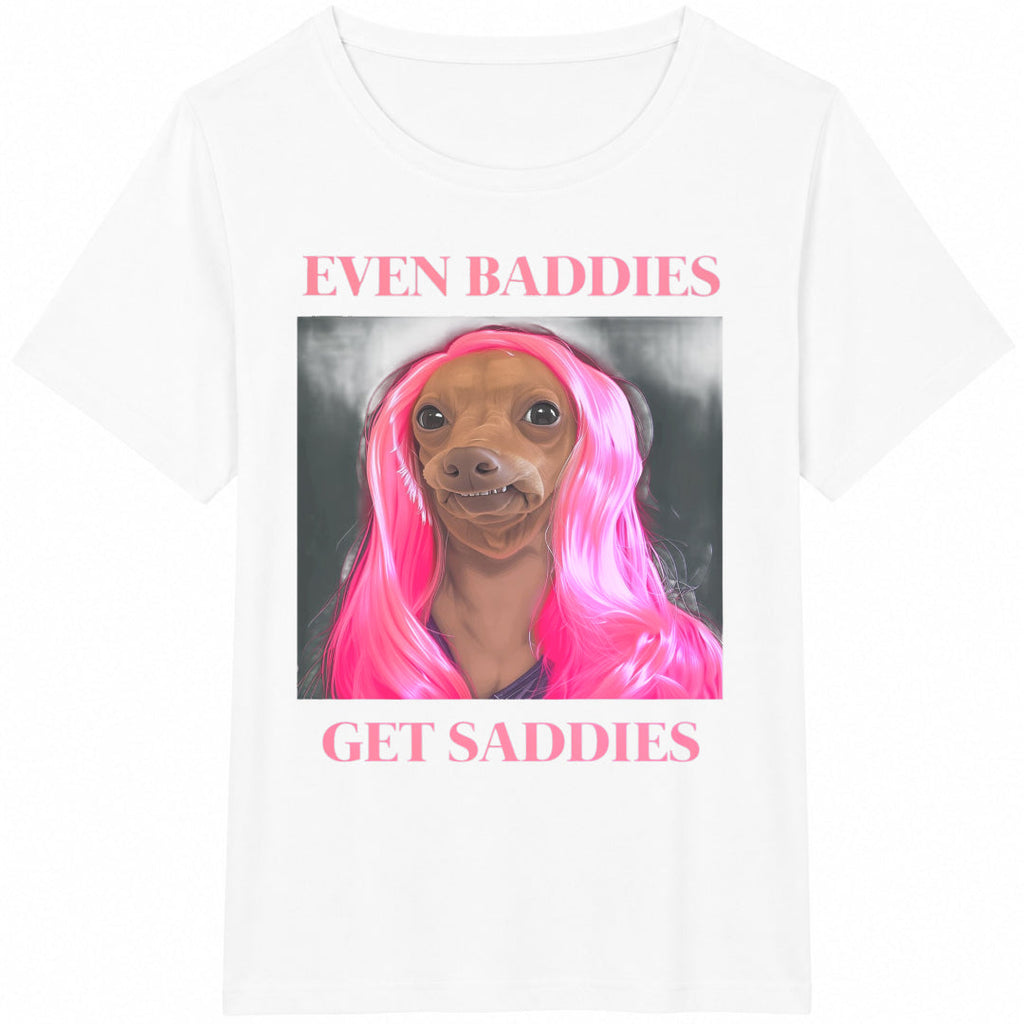 Even Baddies Get Saddies Funny Cotton T-Shirt product image 2
