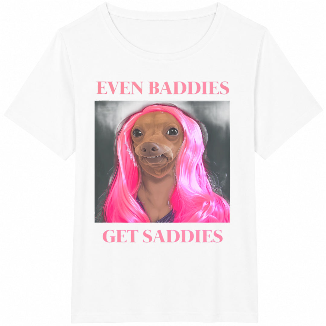 Even Baddies Get Saddies Funny Cotton T-Shirt product image 2