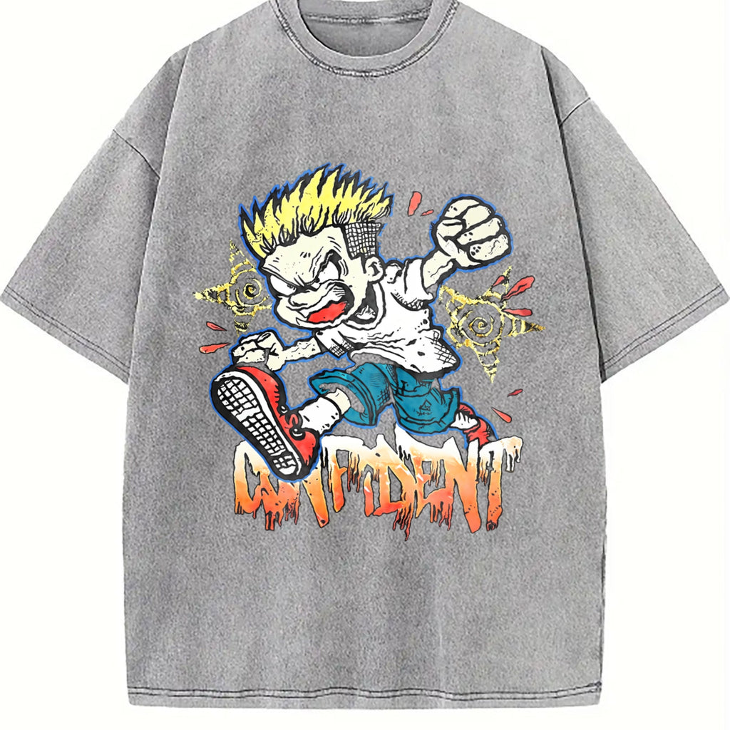 Cartoon Confident Vintage Washed T-Shirt product image 5