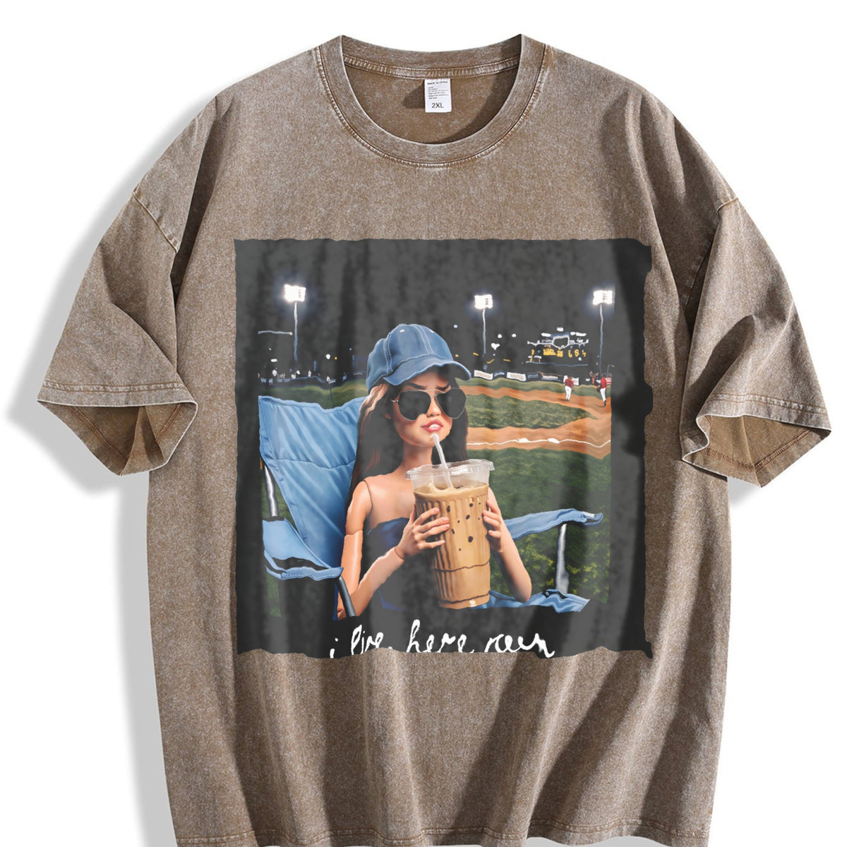 I Live Here Now Ballpark Doll Vintage Washed T-Shirt product image 3