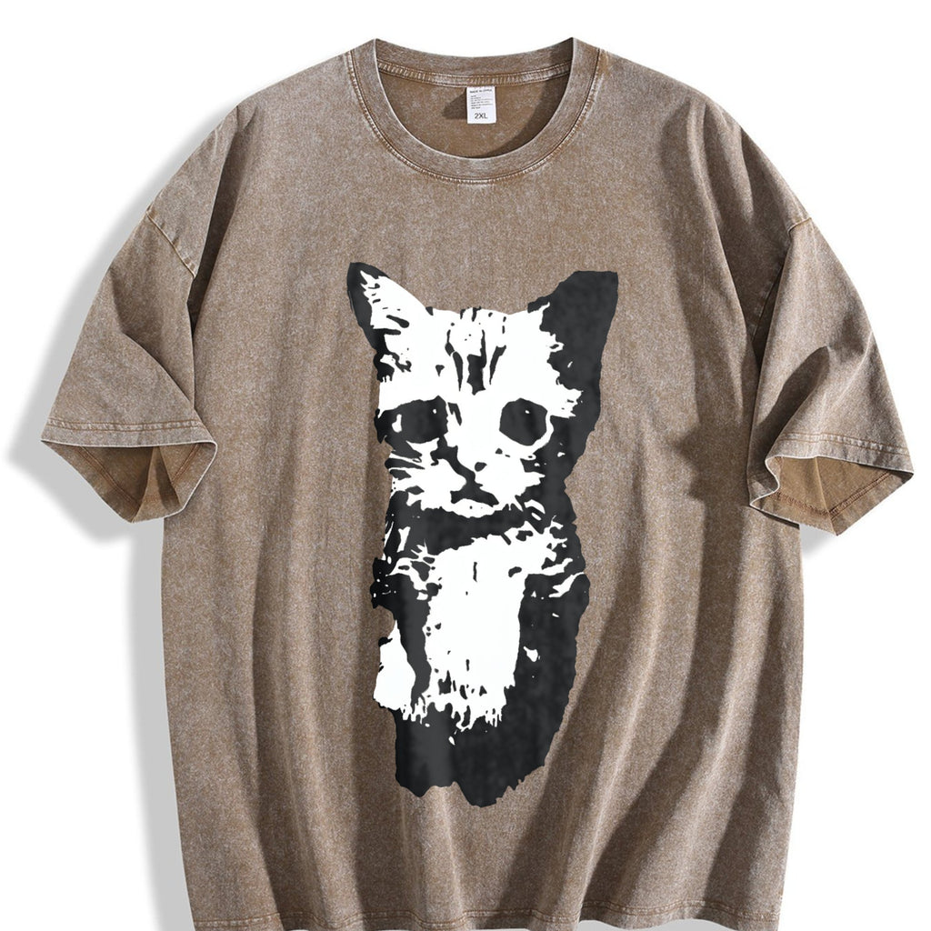 Cat Y2K Vintage Washed T-Shirt product image 3