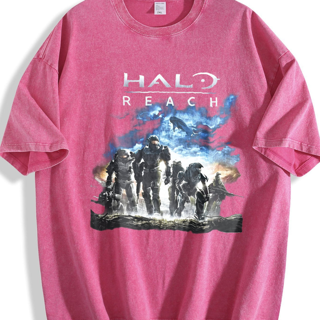 Y2K Black Halo Reach Gaming Promo Vintage Washed T-Shirt product image 7