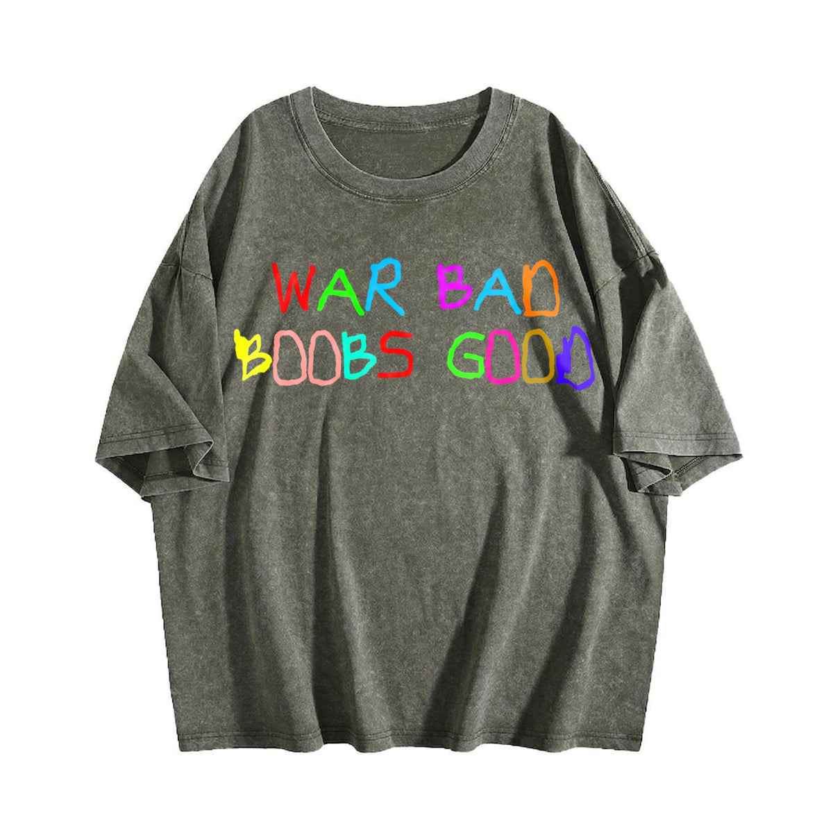 Funny War Bad Boobs Good Vintage Washed T-Shirt product image 4