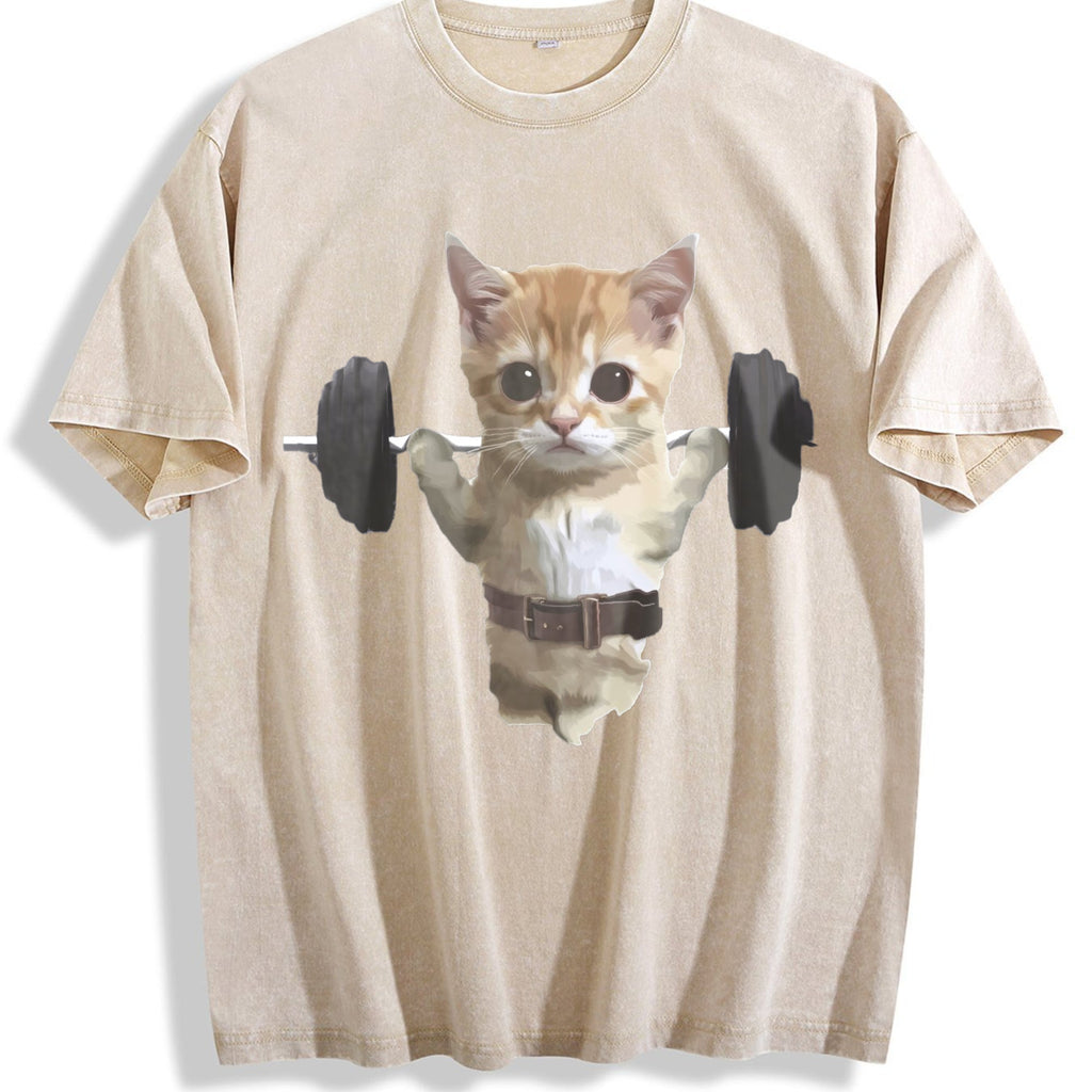 Funny Sam Sulek Cat Gym Meme Vintage Washed T-Shirt product image 1